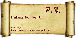Paksy Norbert névjegykártya