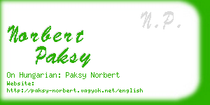 norbert paksy business card